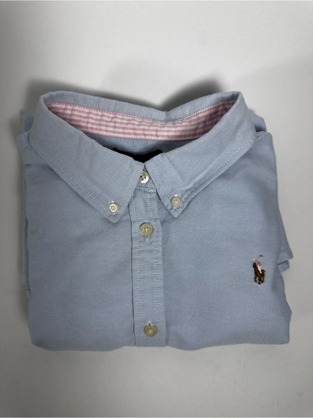 Ralph Lauren Blue Oxford Button Down Shirt Pony Logo Size 14
